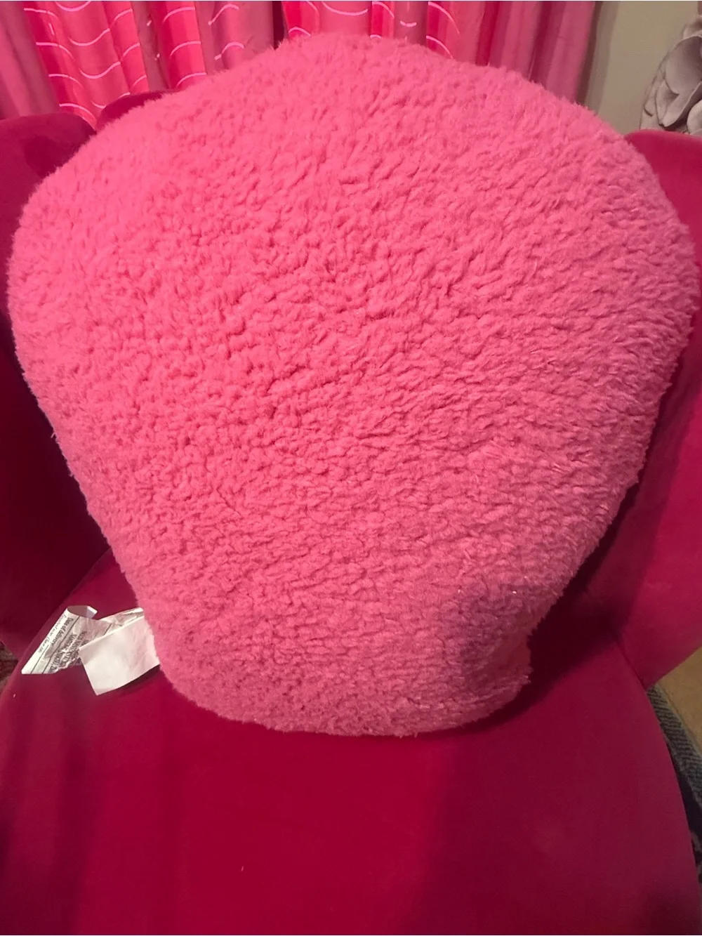 Pink Fuzzy Skull Throw Pillow (2 pillows)